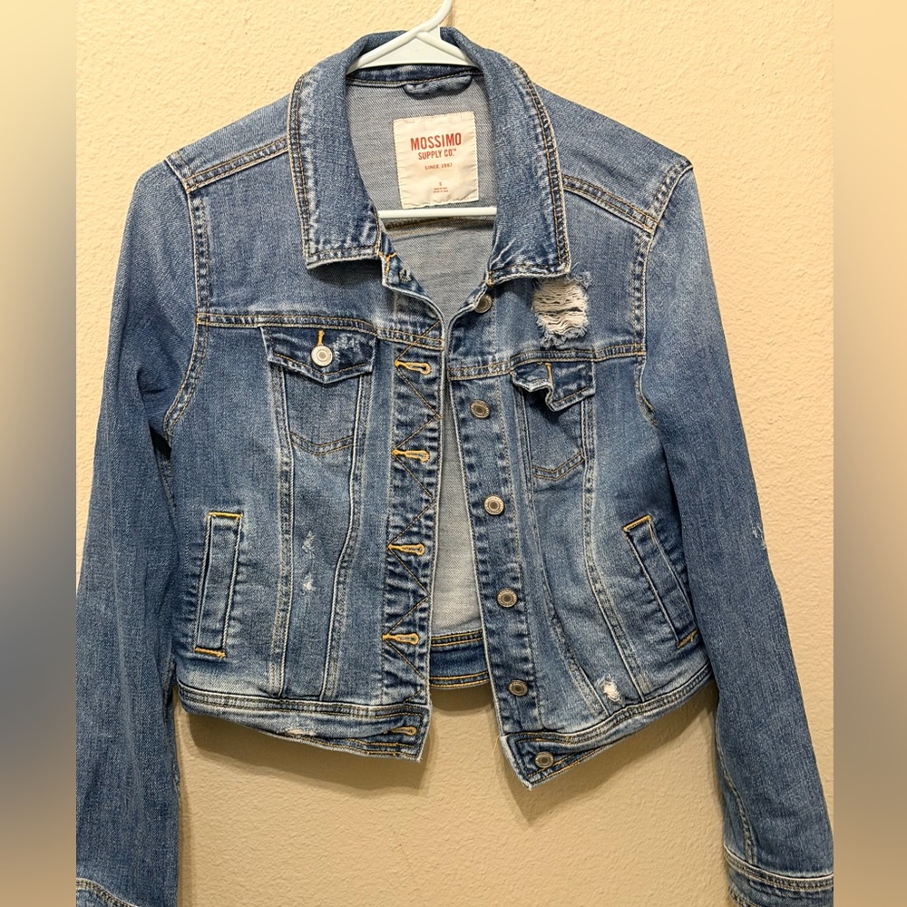 Mossimo Supply Co. Distressed Blue Jean Jacket